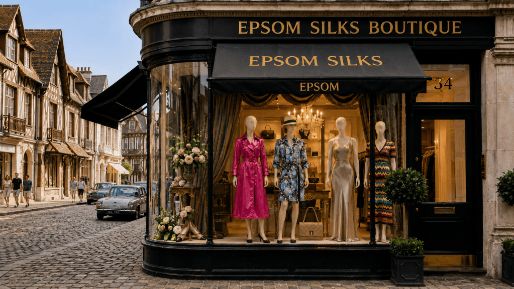 Epsom Silks Boutique Shop Front in Epsom, Surrey.